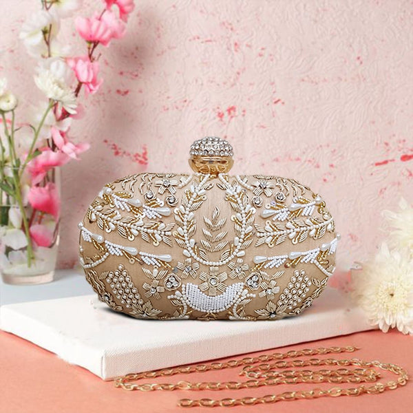 Faux Pearl Decor Evening Bag 3d Flower Wedding Bridal Bag - Temu